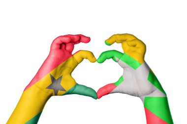 Gana Myanmar Heart, El hareketi kalp yapma, Kırpma Yolu