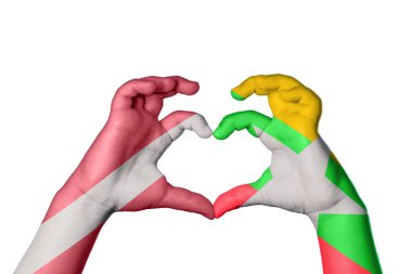 Letonya Myanmar Kalbi, El hareketi kalp yapma, Kırpma Yolu