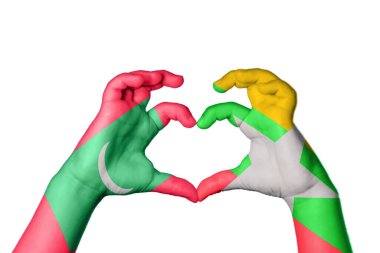 Maldivler Myanmar Kalbi, El hareketi kalp yapma, Kırpma Yolu