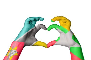 Mozambik Myanmar Kalbi, El hareketi kalp yapma, Kırpma Yolu