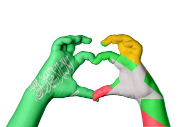 Suudi Arabistan Myanmar Kalbi, El hareketi kalp yapma, Kırpma Yolu