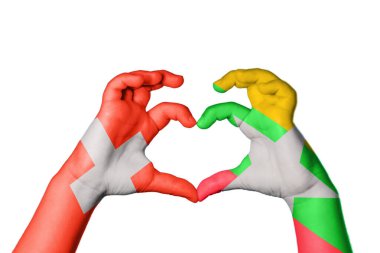 İsviçre Myanmar Kalbi, El hareketi kalp yapma, Kırpma Yolu