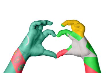 Türkmenistan Myanmar Kalbi, El hareketi kalp yapma, Kırpma Yolu