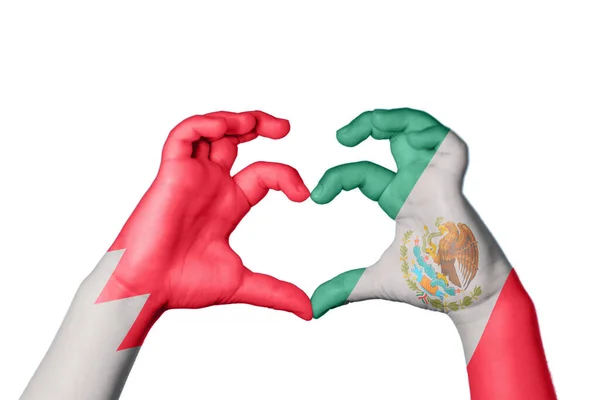 Bahréin México Corazón Hacer Gestos Corazón Recortar Camino — Foto de Stock
