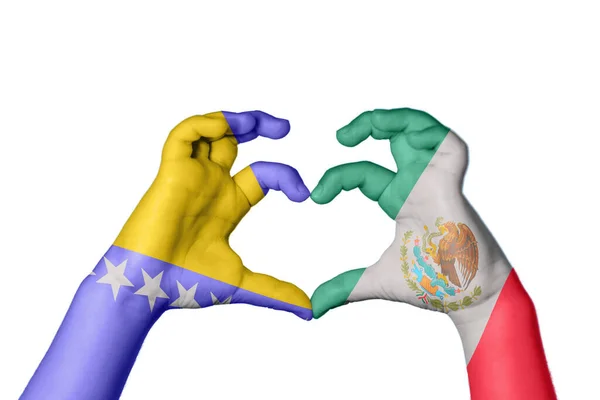 Βοσνία Και Ερζεγοβίνη Καρδιά Του Μεξικού Χειρονομία Χέρι Καθιστώντας Την — Φωτογραφία Αρχείου