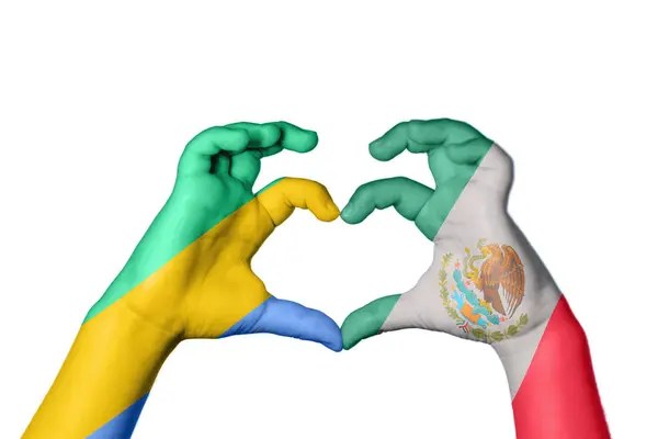 Габон Мексика Серце Жест Рук Робить Серце Відсікаючи Шлях — стокове фото