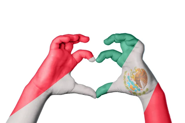 Ινδονησία Καρδιά Του Μεξικού Χειρονομία Χέρι Κάνει Καρδιά Ψαλίδισμα Διαδρομή — Φωτογραφία Αρχείου