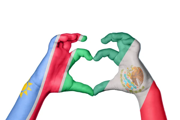 Namibia México Corazón Hacer Gestos Corazón Recortar Camino —  Fotos de Stock
