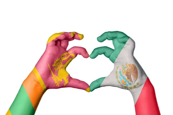 Sri Lanka México Corazón Hacer Gestos Corazón Recortar Camino — Foto de Stock