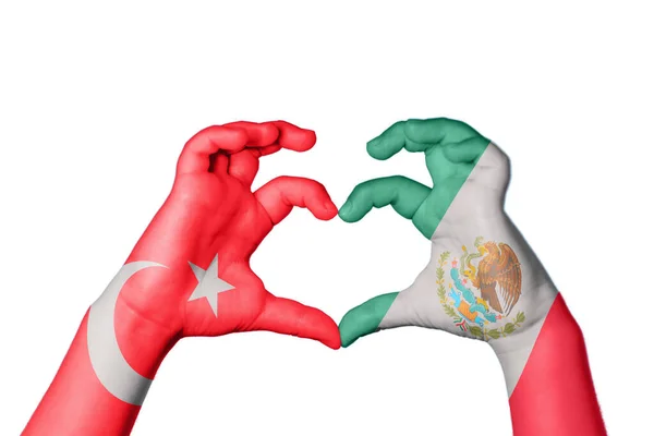 Corazón Turquía México Hacer Gestos Corazón Recortar Camino — Foto de Stock
