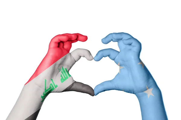 Irak Mikronesien Herz Handbewegung Die Herz Macht Clipping Path — Stockfoto
