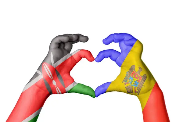 Kenia Moldawien Herz Handbewegung Die Herz Macht Clipping Path — Stockfoto