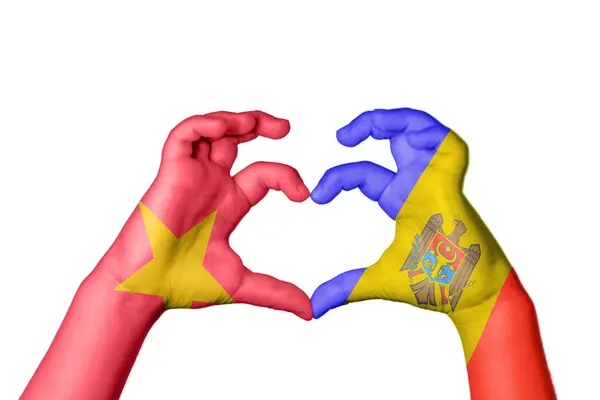 Vietnam Moldova Kalbi Hareketi Kalp Yapma Kırpma Yolu — Stok fotoğraf