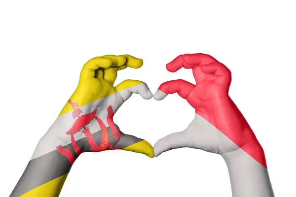 Brunei Monaco Heart Hand Gesture Making Heart Clipping Path — Stock Photo, Image