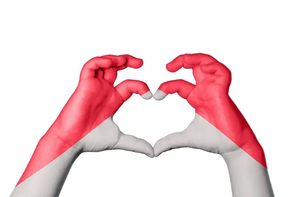 Monaco Monaco Heart Hand Gesture Making Heart Clipping Path — Stock Photo, Image