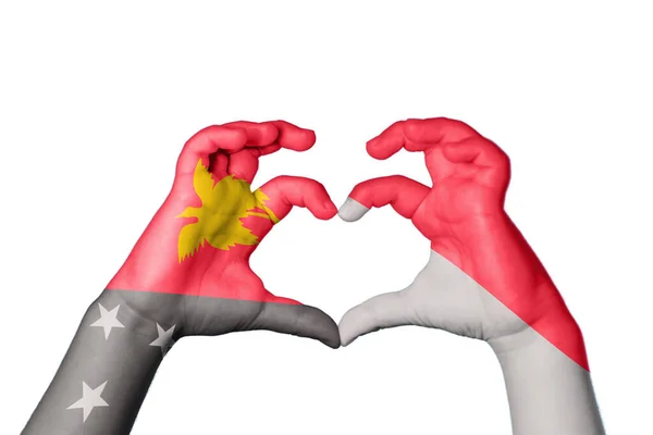 Παπουασία Νέα Γουινέα Monaco Heart Hand Gimming Making Heart — Φωτογραφία Αρχείου