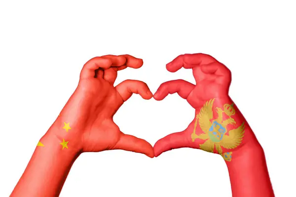 Сердце Китайца Монтенегро Жест Сердца Отрезание Пути — стоковое фото