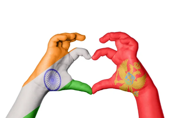 Сердце Индии Монтенегро Жест Делающий Сердце Отрезающий Путь — стоковое фото