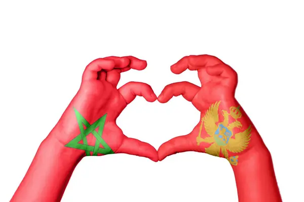 Serce Czarnogóry Maroko Gest Ręczny Serca Ścieżka Klipu — Zdjęcie stockowe