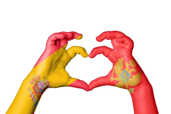 Spanien Montenegro Herz Handbewegung Die Herz Macht Clipping Path — Stockfoto