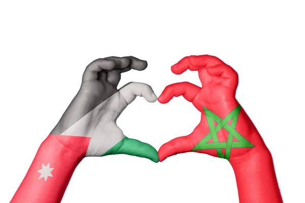 Jordánsko Maroko Srdce Ruční Gesto Dělat Srdce Ořezávání Stezka — Stock fotografie