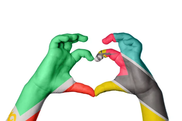 Tschetschenien Mosambik Herz Handbewegung Die Herz Macht Clipping Path — Stockfoto