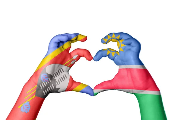 Eswatini Namibia Hart Handgebaar Maken Hart Knippad — Stockfoto