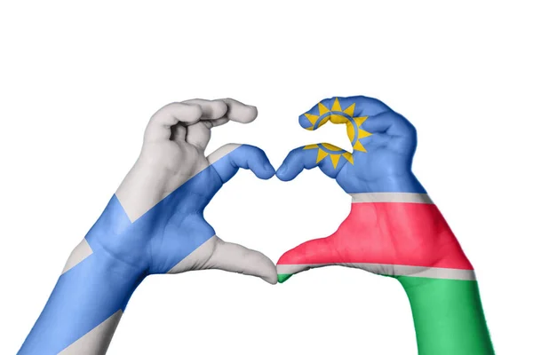 Finlandiya Namibya Kalbi Hareketi Kalp Yapma Kırpma Yolu — Stok fotoğraf