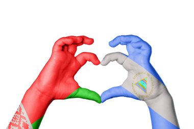 Belarus Nikaragua Kalbi, El hareketi kalp yapma, Kırpma Yolu