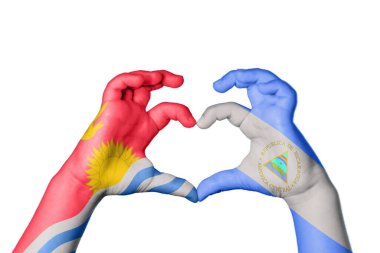 Kiribati Nikaragua Kalbi, El hareketi kalp yapma, Kırpma Yolu