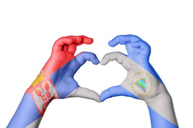 Sırbistan Nikaragua Kalbi, El hareketi, kalp yaptı, Kırpma Yolu