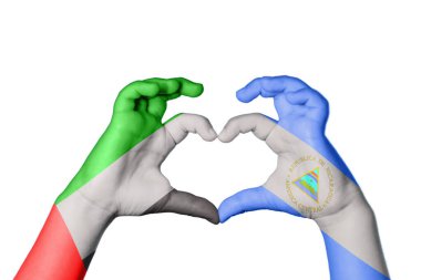 Birleşik Arap Emirlikleri Nikaragua Kalbi, El hareketi kalp yapma, Kırpma Yolu