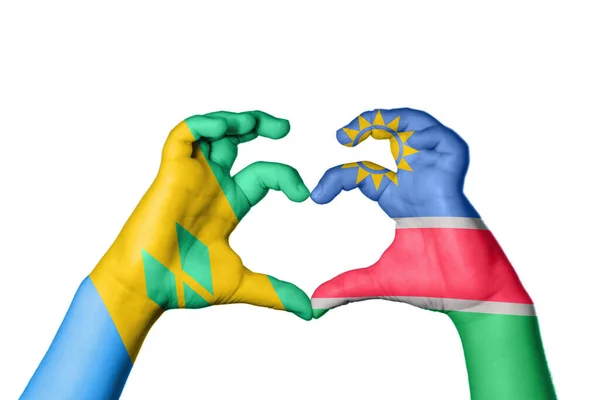 Saint Vincent Grenadines Namibya Kalbi Hareketi Kalp Yapma Kırpma Yolu — Stok fotoğraf