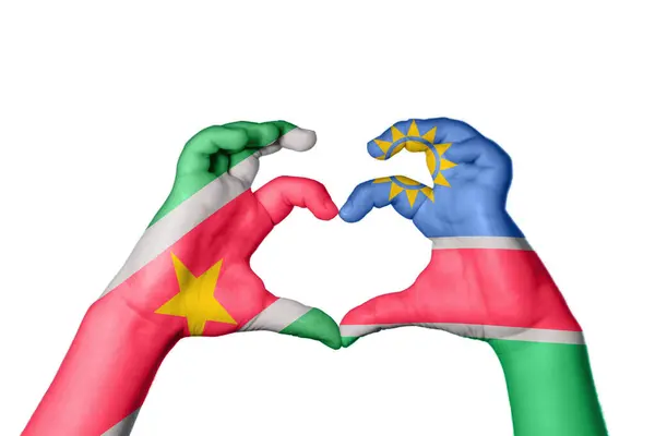 Namibya Kalbi Surinam Hareketi Kalp Yapma Kırpma Yolu — Stok fotoğraf