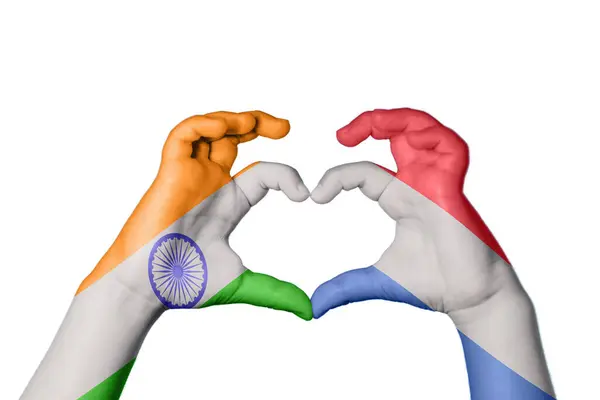 Сердце Индии Жест Сердца Отрезание Пути — стоковое фото