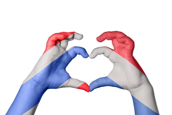 Thajsko Nizozemsko Heart Ruční Gesto Tvorby Srdce Ořezávání Stezka — Stock fotografie