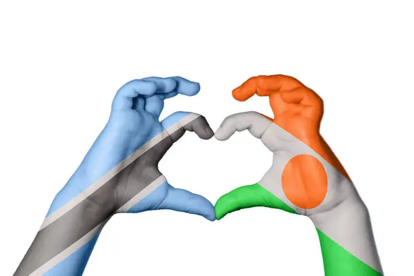 Botswana Niger Herz Handbewegung Die Herz Macht Clipping Path — Stockfoto