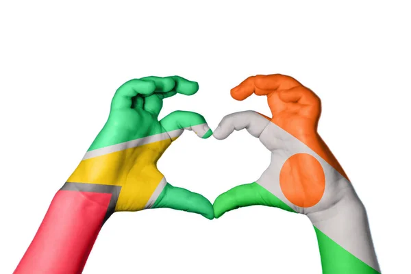 Guyana Nijer Kalbi Hareketi Kalp Yapma Kırpma Yolu — Stok fotoğraf