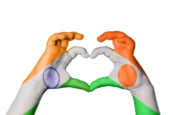 India Niger Hart Hand Gebaar Maken Hart Knippen Pad — Stockfoto