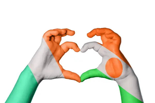 Irlandia Niger Heart Ręki Gestu Podejmowania Serca Ścieżka Clipping — Zdjęcie stockowe