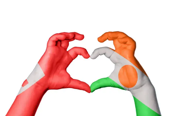 Tonga Niger Herz Handbewegung Die Herz Macht Clipping Path — Stockfoto