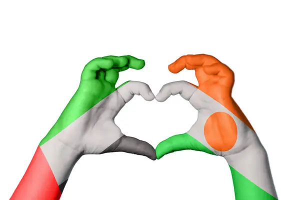 Vereinigte Arabische Emirate Niger Herz Handbewegung Die Herz Macht Clipping — Stockfoto