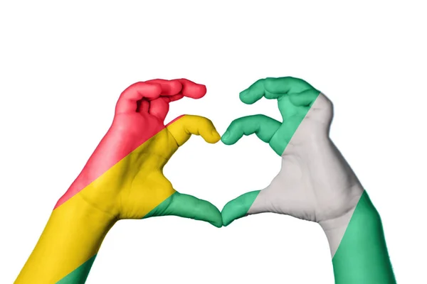 Bolivien Nigeria Herz Handbewegung Die Herz Macht Clipping Path — Stockfoto