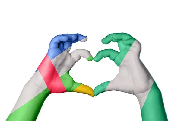 República Centro Africana Nigéria Coração Gesto Mão Fazendo Coração Clipping — Fotografia de Stock