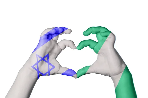 Израиль Нигерия Сердце Жест Сердца Отрезание Пути — стоковое фото