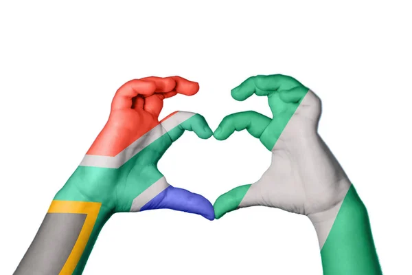 Sudáfrica Nigeria Corazón Hacer Gesto Mano Del Corazón Recortar Camino — Foto de Stock