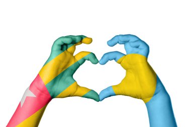 Togo Palau Heart, el hareketi kalp yapma, kırpma yolu.