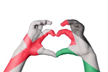 İngiltere Filistin Kalbi, El hareketi, kalp yapma, Kırpma Yolu