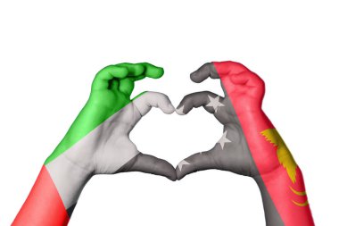 Birleşik Arap Emirlikleri Papua Yeni Gine Kalbi, El hareketi kalp yapma, Kırpma Yolu