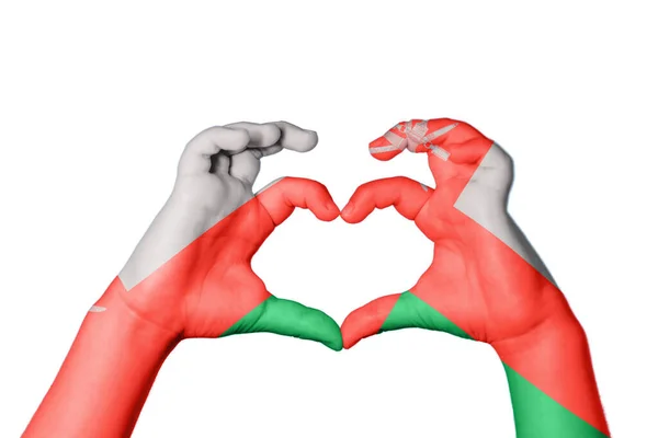 Oman Oman Coeur Geste Main Faisant Coeur Sentier Coupe — Photo